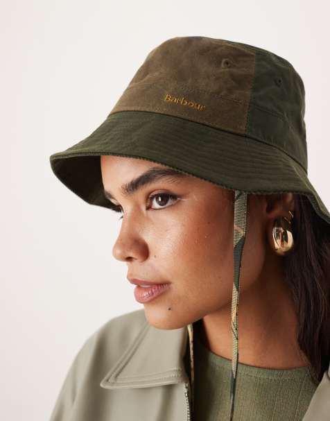 Barbour Brackley wax bucket hat in fern/beech 