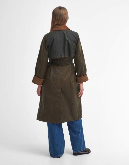 Barbour Brackley Wax jacket in beech/archive olive, 3 of 4