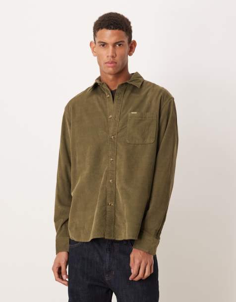 Barbour Bramside relaxed cord shirt in olive green - MGREEN - view 1