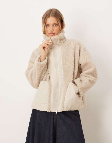 Barbour brawby fleece in ecru - view 1