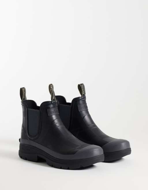 Barbour Breacon chelsea welly boots in black/dark grey, 2 of 5