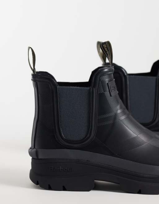 Barbour Breacon chelsea welly boots in black/dark grey, 3 of 5
