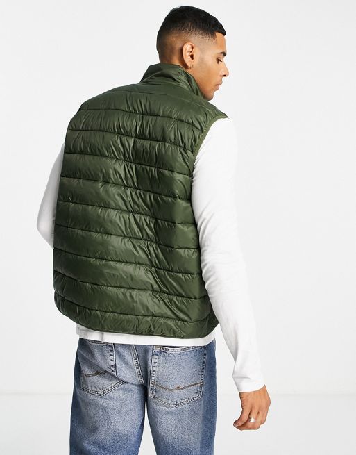 Barbour Bretby vest with light fibre down fill in olive