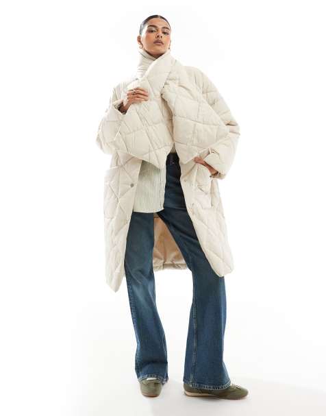 Barbour Brigitte puffer coat in cream - view 1
