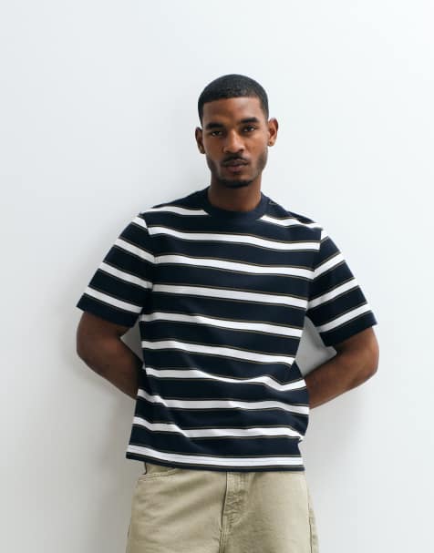 Barbour Browtop short sleeve striped relaxed t-shirt in navy and white - view 1