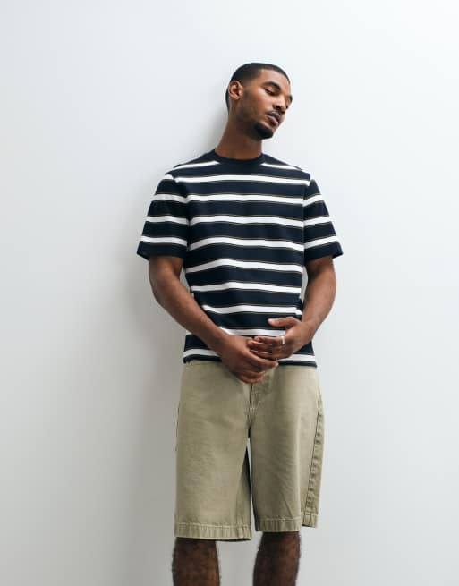 Barbour Browtop short sleeve striped relaxed t-shirt in navy and white , 3 of 5