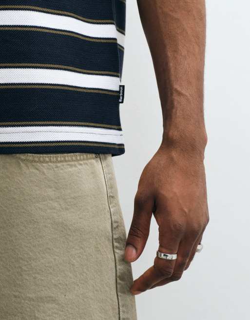 Barbour Browtop short sleeve striped relaxed t-shirt in navy and white , 4 of 5