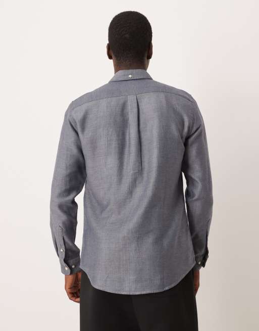 Barbour Buckley tailored herringbone shirt in dark navy - NAVY, 3 of 5