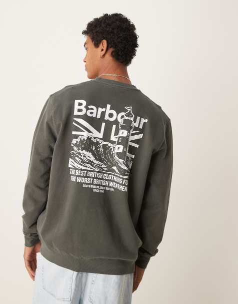 Barbour Bulford relaxed fit crew neck sweatshirt in gunmetal - view 1