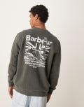[Barbour] Barbour Bulford relaxed fit crew neck sweatshirt in gunmetal-Grey S Gunmetal