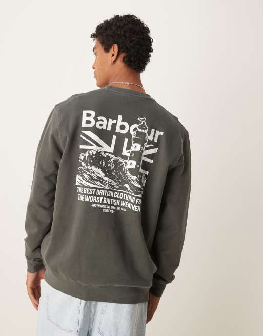 Barbour Bulford relaxed fit crew neck sweatshirt in gunmetal