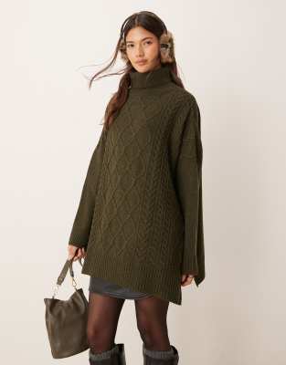 Barbour Burne knitted cape in olive