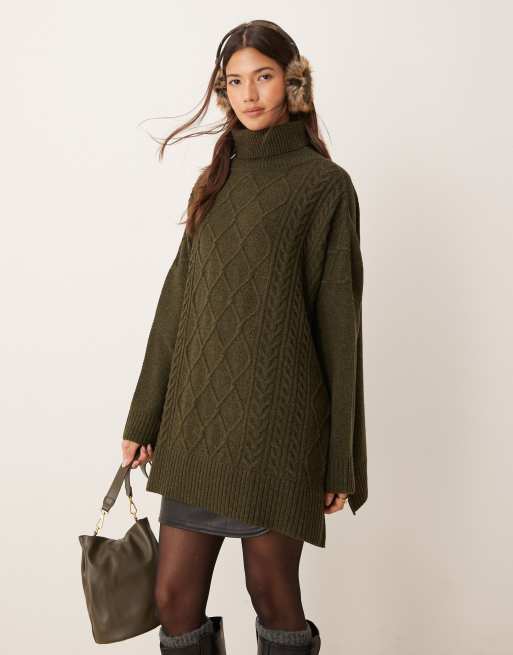 Barbour Burne Knitted Cape in olive