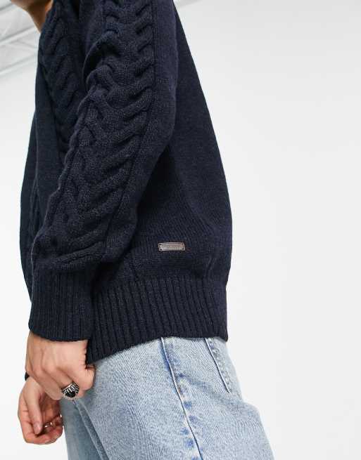 Barbour cable knit hot sale jumper mens