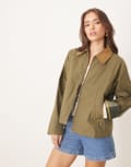 [Barbour] Barbour Caitlin showerproof jacket in dusky green / ancient tartan 14 green