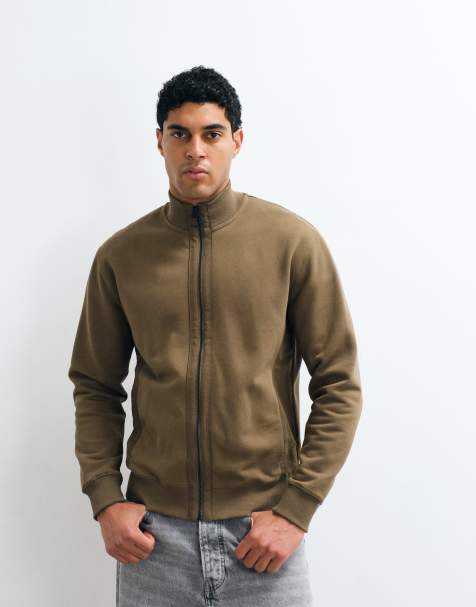 Barbour Caldbeck zip through sweatshirt in light brown - view 1