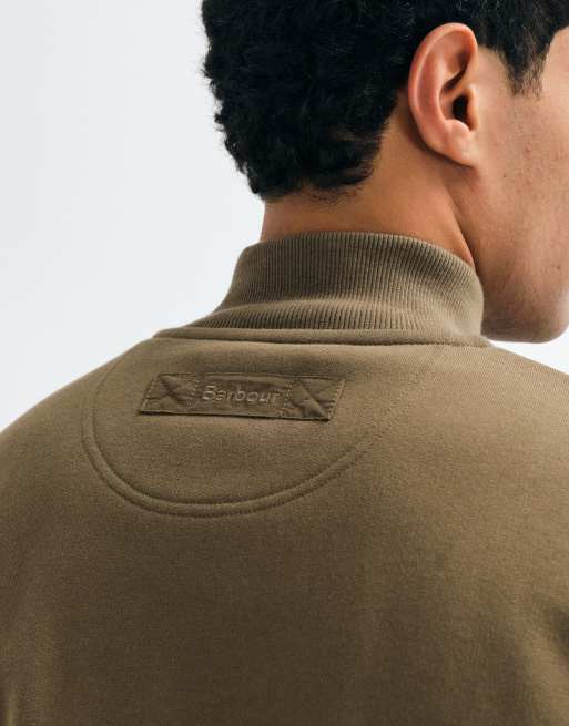 Barbour Caldbeck zip through sweatshirt in light brown, 2 of 5