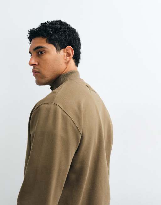 Barbour Caldbeck zip through sweatshirt in light brown, 4 of 5