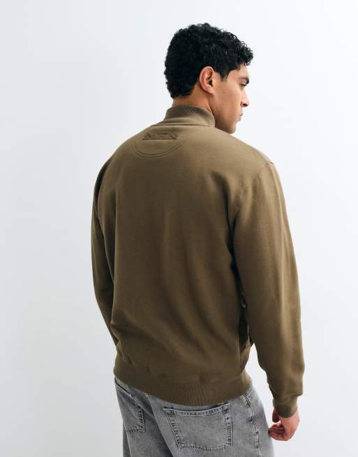 Barbour Caldbeck zip through sweatshirt in light brown, 5 of 5