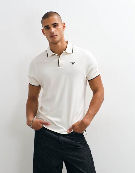 Barbour Callock short sleeve tailored logo polo shirt in white - view 1