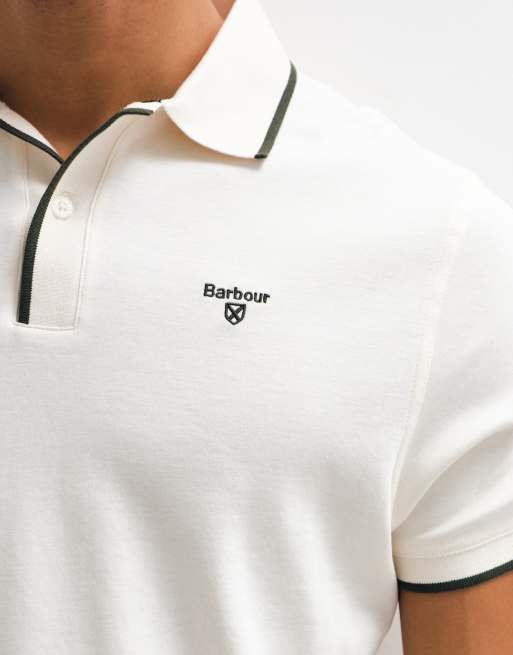 Barbour Callock short sleeve tailored logo polo shirt in white, 4 of 5