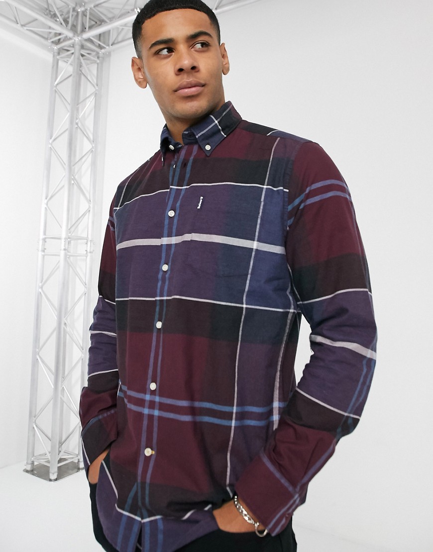 Barbour Cammich slim fit check shirt in burgundy-Red
