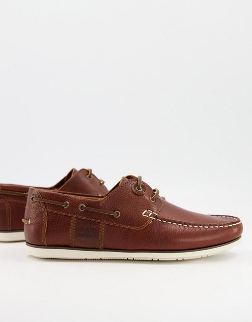 Barbour Capstan leather boat shoes in tan