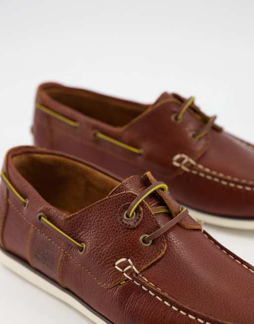 Barbour capstan boat shoes on sale cognac