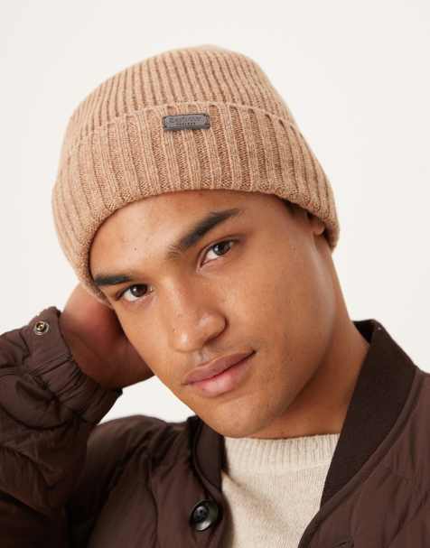 Barbour Carlton beanie hat in military brown - view 1
