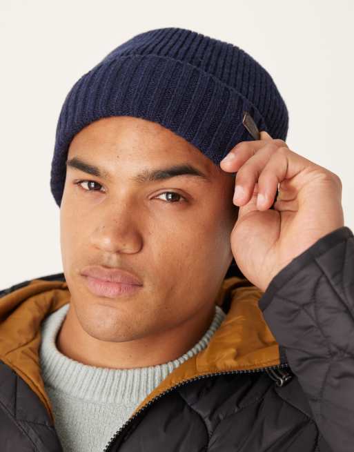 Barbour Carlton beanie hat in navy - NAVY, 2 of 3