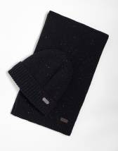 マフラー Barbour \"Carlton Fleck\" beanie & scarf set Black 270379.jpg