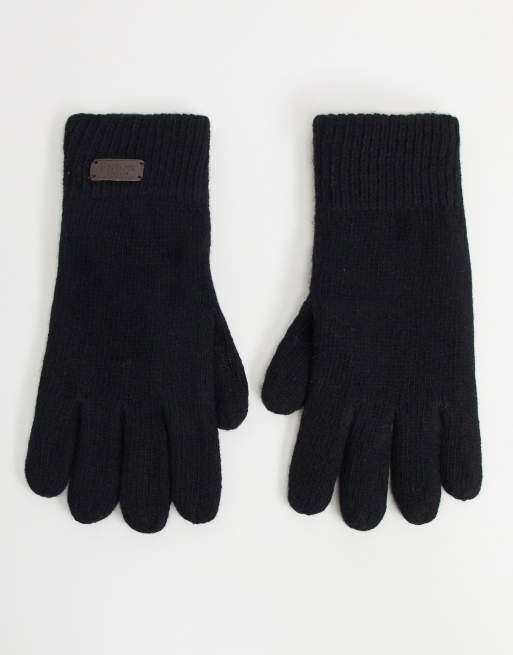 Barbour Carlton fleece lined gloves in black ASOS