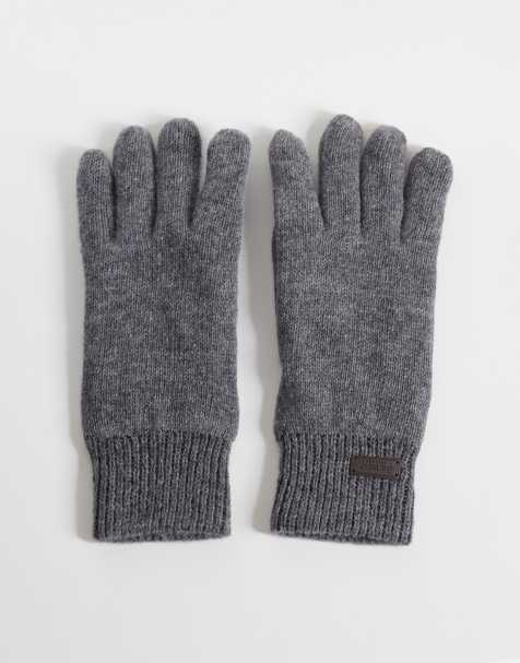 Barbour Carlton knitted gloves in grey - view 1