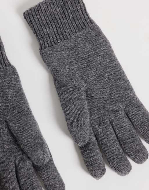 Barbour Carlton knitted gloves in grey, 3 of 3