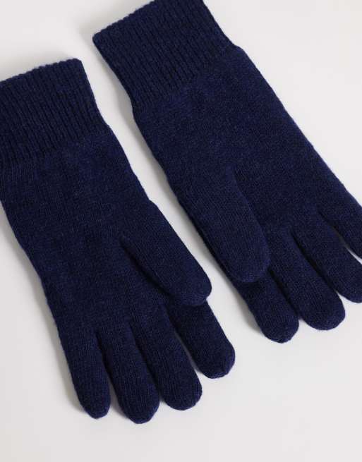 Barbour Carlton knitted gloves in navy, 3 of 3