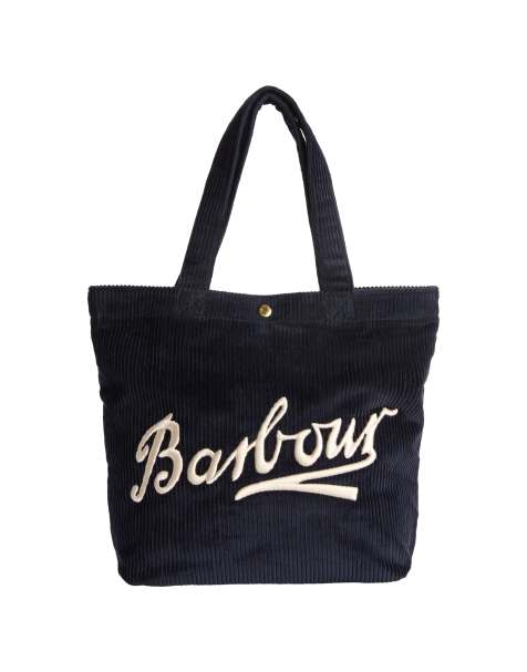 Barbour Carrick mini cord logo tote bag in navy - view 1