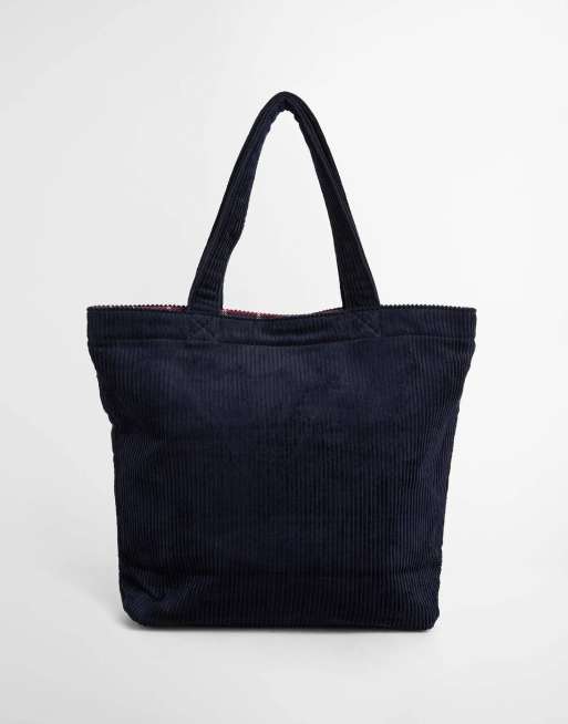 Barbour Carrick mini cord logo tote bag in navy, 3 of 5