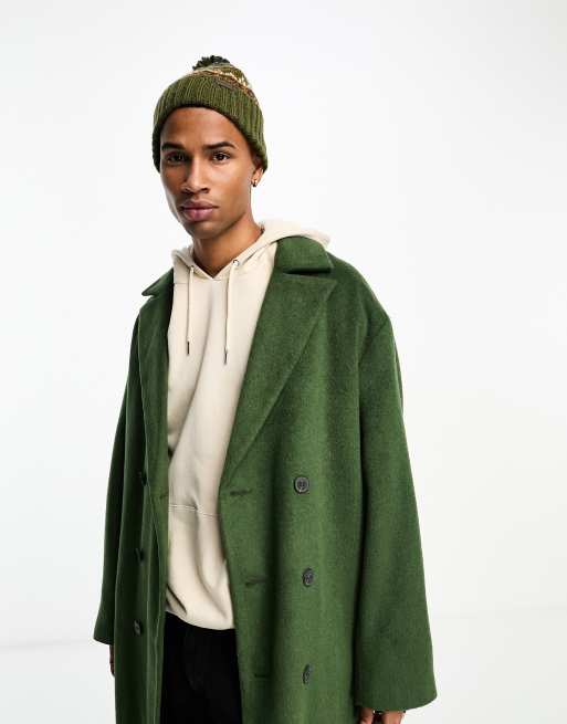 Barbour wool store coat mens olive