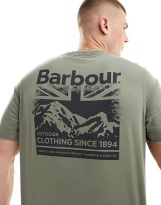 Barbour Catterick t-shirt with back print in khaki