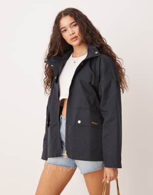 barbour cecile showerproof jacket in dark navy