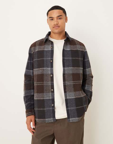 Barbour Chapter tailored check overshirt in midnight oak tartan - BROWN - view 1