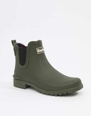 barbour chelsea welly boot with logo detail