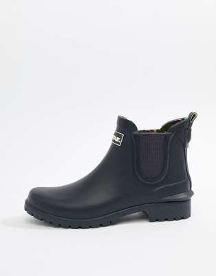 barbour chelsea welly boot with logo detail