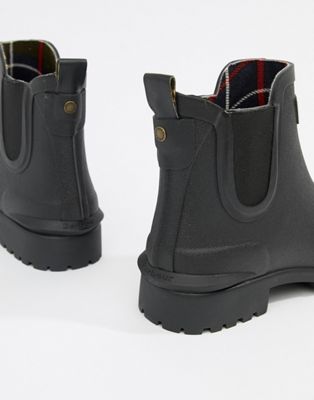 barbour chelsea welly boot with logo detail