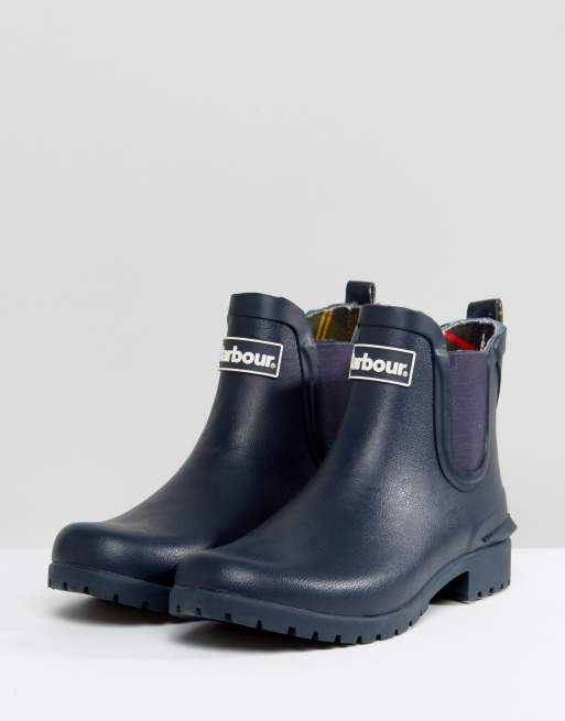 Barbour chelsea welly boot with sales logo detail