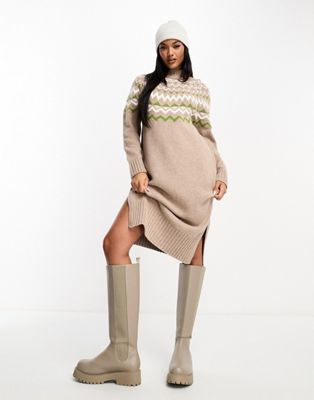Barbour Chesil knit long sleeve turtle neck midi dress in light pink - ASOS Price Checker