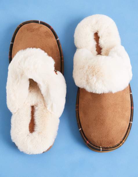 Barbour Claudia mule slippers in camel - view 1