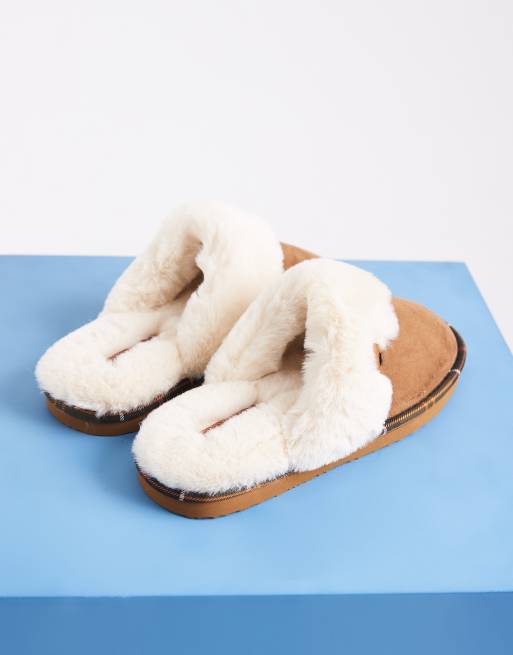 Barbour Claudia mule slippers in camel, 2 of 4