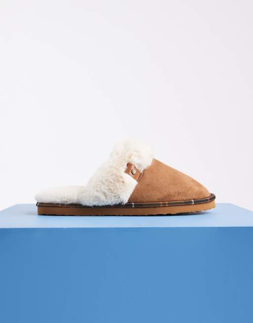 Barbour Claudia mule slippers in camel, 4 of 4