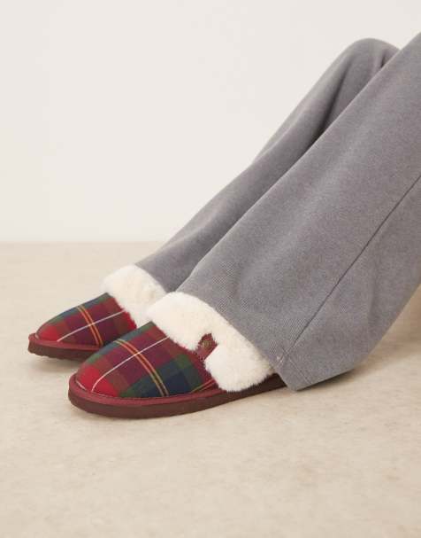 Barbour Claudia tartan mule slipper in winterberry tartan - view 1